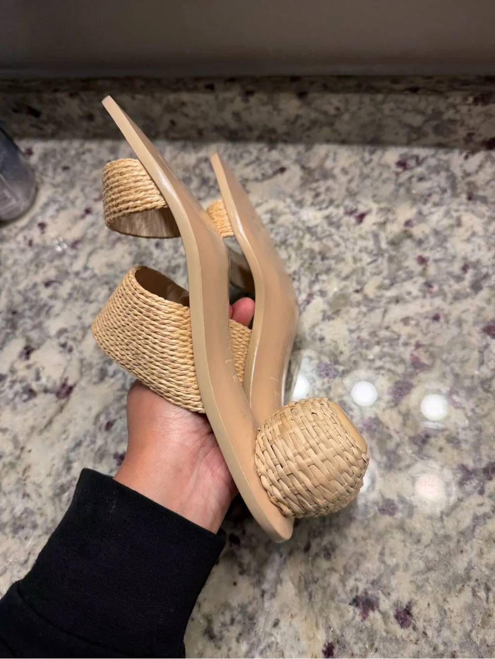 Cult Gaia Woven Two Band Slide Heels Sandals Vacation Resortwear